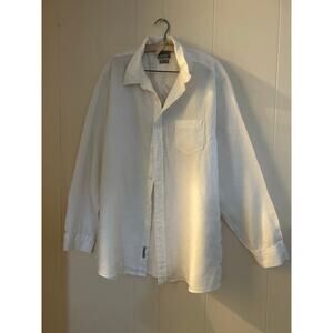 Lucky Brand Linen Shirt XXL Embroidered Eagle Western Boho Button Down Mens